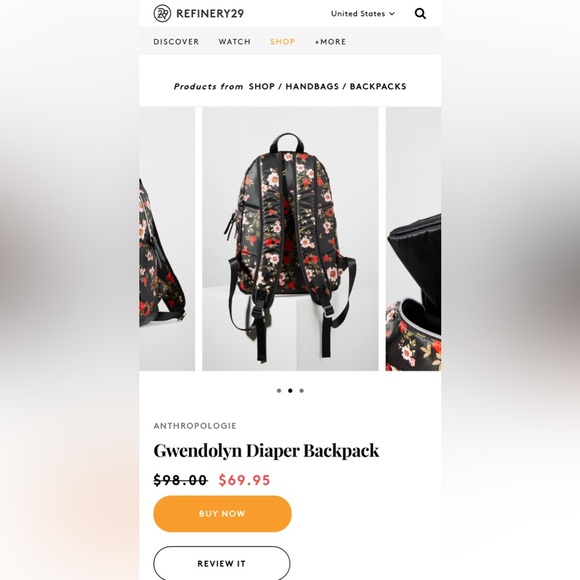 Anthropologie Satin-Like Patterned Backpack/Diaperbag | Like New Condition - Picture 6 of 6